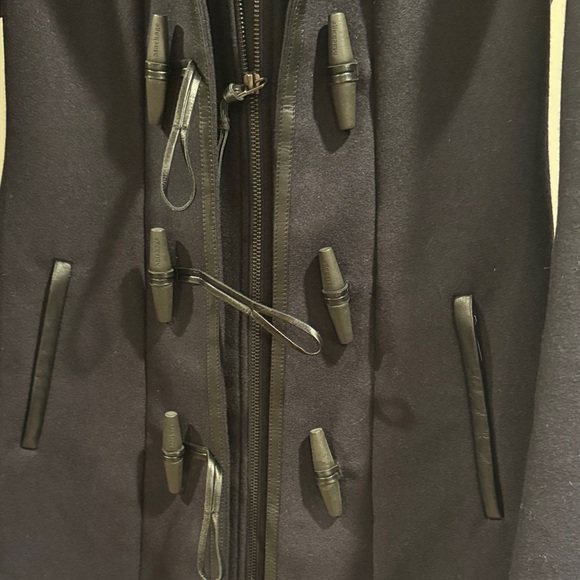 Mackage Steffy Navy Blue Wool Coat with Toggle and Detachable Hood - Picture 4 of 11